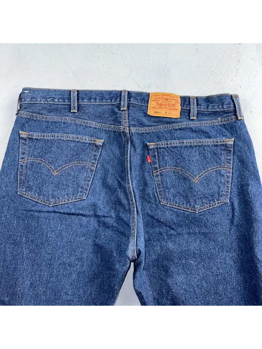 Levis 501 Vintage 90s USA XX Straight Leg Jeans Blue Dark Wash 44x34 Act 41x31
